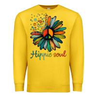 Lemon daisy peace sign hippie soul tshirt flower lovers gifts Premium Sweatshirt - longCreatives
