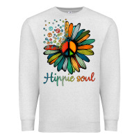 Oatmeal Heather daisy peace sign hippie soul tshirt flower lovers gifts Premium Sweatshirt - longCreatives