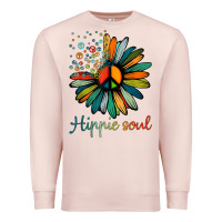 Pale Pink daisy peace sign hippie soul tshirt flower lovers gifts Premium Sweatshirt - longCreatives