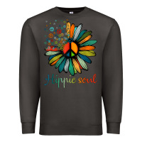 Smoke daisy peace sign hippie soul tshirt flower lovers gifts Premium Sweatshirt - longCreatives