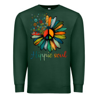 Sports Green daisy peace sign hippie soul tshirt flower lovers gifts Premium Sweatshirt - longCreatives
