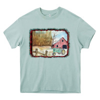 Arona Christmas Barn Tractor Snow Heavy Core Tee - Bettercallsaul