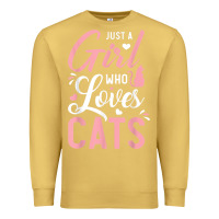Antique Gold just a girl who loves cats cute cat lover gifts Premium Sweatshirt - longCreatives