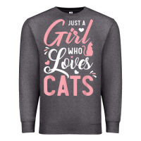 Charcoal Heather just a girl who loves cats cute cat lover gifts Premium Sweatshirt - longCreatives