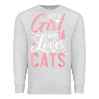 Dove Grey just a girl who loves cats cute cat lover gifts Premium Sweatshirt - longCreatives