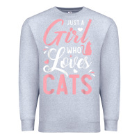 Heather Grey just a girl who loves cats cute cat lover gifts Premium Sweatshirt - longCreatives