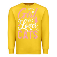 Lemon just a girl who loves cats cute cat lover gifts Premium Sweatshirt - longCreatives