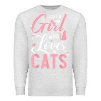 Oatmeal Heather just a girl who loves cats cute cat lover gifts Premium Sweatshirt - longCreatives