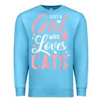 Ocean Blue just a girl who loves cats cute cat lover gifts Premium Sweatshirt - longCreatives