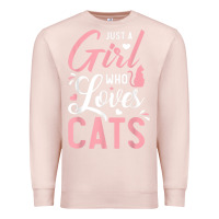 Pale Pink just a girl who loves cats cute cat lover gifts Premium Sweatshirt - longCreatives