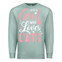 Seafoam just a girl who loves cats cute cat lover gifts Premium Sweatshirt - longCreatives