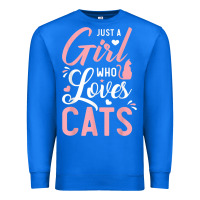 True Royal just a girl who loves cats cute cat lover gifts Premium Sweatshirt - longCreatives