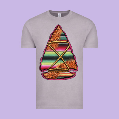 Serape Tooled Leather Arrowhead Vintage Tee Designed By Jasminsmagicworld