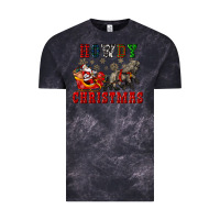 Cloud Black howdy christmas with santa riding his sleighs Vintage Tee - CowGirlArtShop