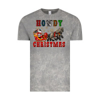 Cloud Rock howdy christmas with santa riding his sleighs Vintage Tee - CowGirlArtShop