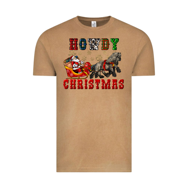 Howdy Christmas With Santa Riding His Sleighs Vintage Tee by CowGirlArtShop | Teevron
