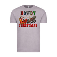 Vintage Zinc howdy christmas with santa riding his sleighs Vintage Tee - CowGirlArtShop