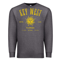 Charcoal Heather key west florida vintage distressed style design souvenir Premium Sweatshirt - longCreatives