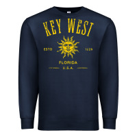 Navy key west florida vintage distressed style design souvenir Premium Sweatshirt - longCreatives