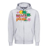 Heather Grey beach please Zipper Hoodie - Artiststas