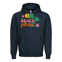 Navy beach please Zipper Hoodie - Artiststas