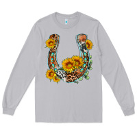 Moon Dust western leopard cowhide sunflowers horseshoe Long Sleeve Tee - OliviaCreatesArt