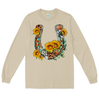 Mushroom western leopard cowhide sunflowers horseshoe Long Sleeve Tee - OliviaCreatesArt