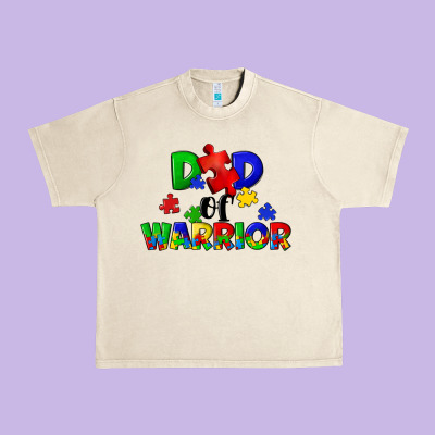 Dad Of Warrior Urban Heavy Tee Designed By Cowgirlartshop