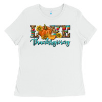 White Love Thanksgiving Ladies Tee - texasbilliewilder