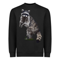 Black Raccoon Illustrations Heavyweight Sweatshirt - LillyAllenDesigns