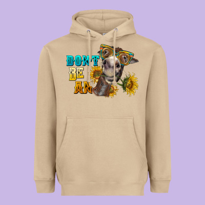 Don't Be An Ass Donkey Heavyweight Hoodie Designed By Barkaloodesign