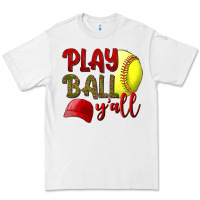 White Play ball y'all Softball Premium Tee - NancyCooperArtShop