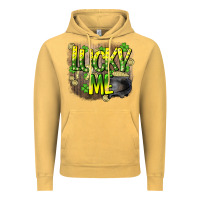 Vintage Mustard lucky me st. patricks day Vintage Hoodie - HowdyJamesFarm