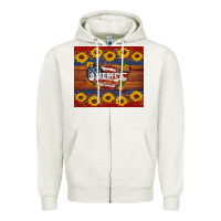Oatmeal Heather usa map Zipper Hoodie - Artiststas