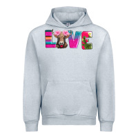 Heather Grey love with braunvieh cow Urban Hoodie - AdoDesignShop