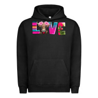 Pigment Black love with braunvieh cow Urban Hoodie - AdoDesignShop