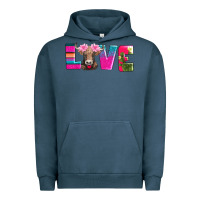 Pigment Midnight Navy love with braunvieh cow Urban Hoodie - AdoDesignShop