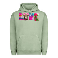 Pigment Oil Green love with braunvieh cow Urban Hoodie - AdoDesignShop