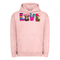 Pigment Salmon love with braunvieh cow Urban Hoodie - AdoDesignShop