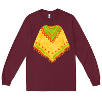 Burgundy mexican poncho fa element Long Sleeve Tee - FaDigitalArtStudio