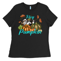 Black Hey Pumpkin Ladies Tee - texasbilliewilder