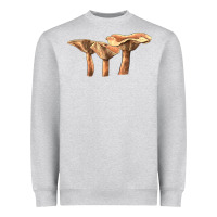 Heather Grey lactarius rufus mushroom Heavyweight Sweatshirt - LillyAllenDesigns
