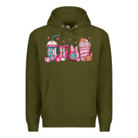 Army Green pink Christmas coffee Premium Hoodie - Jasminsmagicworld