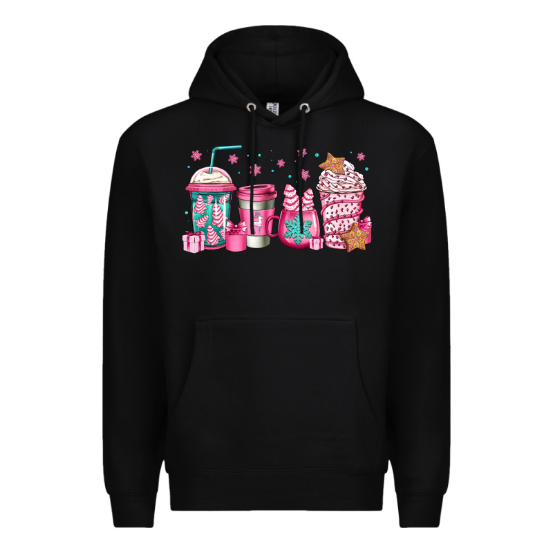 Pink Christmas Coffee Premium Hoodie by Jasminsmagicworld | Teevron