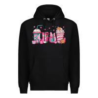 Black pink Christmas coffee Premium Hoodie - Jasminsmagicworld