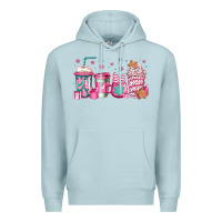 Blue Mist pink Christmas coffee Premium Hoodie - Jasminsmagicworld