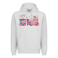 Dove Grey pink Christmas coffee Premium Hoodie - Jasminsmagicworld