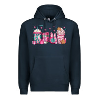 Navy pink Christmas coffee Premium Hoodie - Jasminsmagicworld
