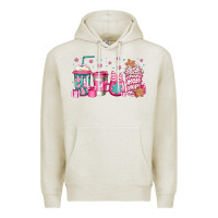 Oatmeal Heather pink Christmas coffee Premium Hoodie - Jasminsmagicworld