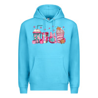 Ocean Blue pink Christmas coffee Premium Hoodie - Jasminsmagicworld
